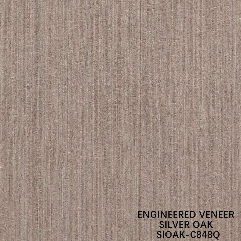 Cortado en rodajas Veneer de madera de roble de plata reconstituido longitud 2500-3100mm Puede ser personalizado para revestimiento de paredes