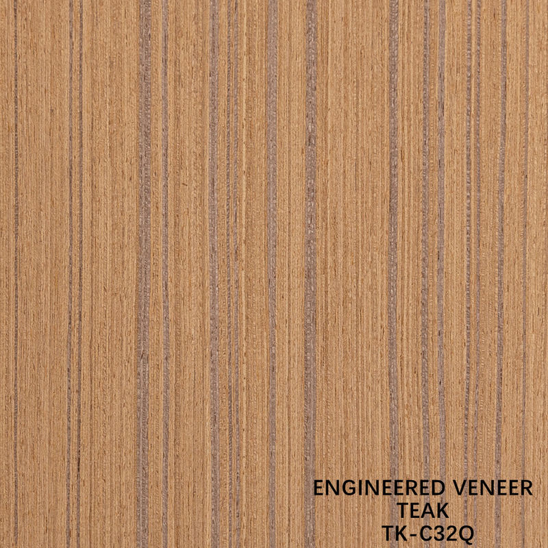 Cuarto corte de carilla de teca de ingeniería 2500 * 640 mm tamaño normal grano recto para decoración de hoteles