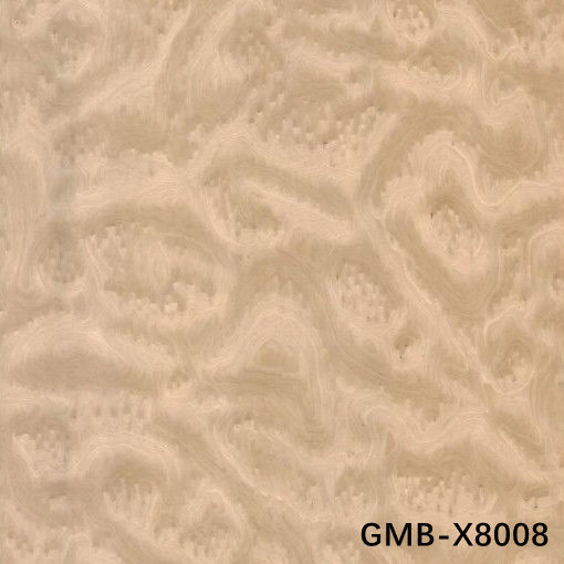 Fabricado por el hombre Veneer de madera de oro Burl de arce 640-1280mm G.MB-X8008 Reverso de lana para el interior del automóvil
