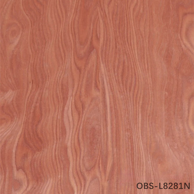 Nuevo diseño de veneer de madera reconstituida figura de cola de Phoenix Obs-L8281n/858n color rojo para decoración de hotel 0.45mm
