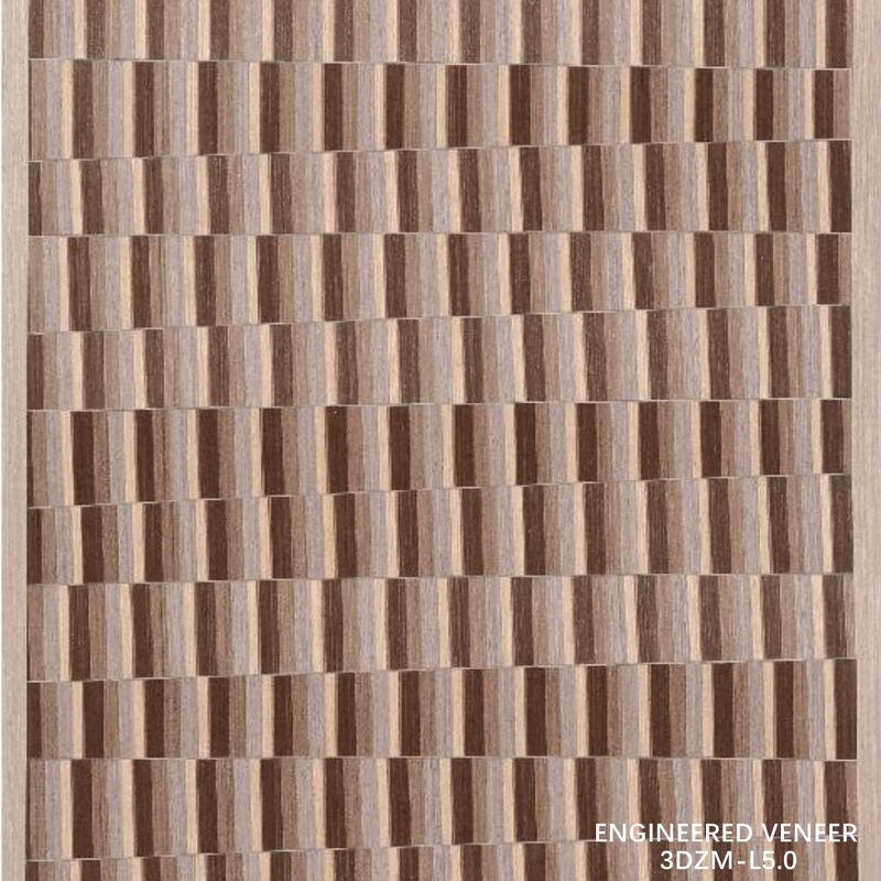 Chapa de madera 3D Recon 3DZM-L5.0 para revestimiento de gabinetes y paredes interiores, chapa de madera de 0.5 mm, tamaños y texturas personalizados