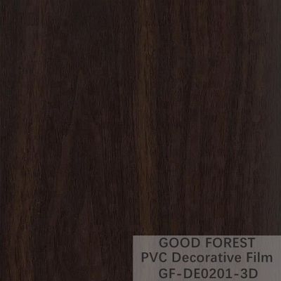 Película negra decorativa del PVC grano de madera de la anchura de 1260m m - de 1330m m