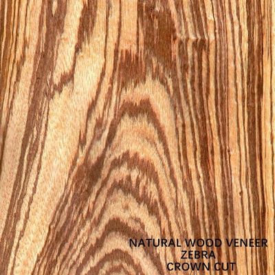 La madera natural de la cebra de las Áfricas occidentales chapea Zebrano que la corona cortada plana cortó de alta calidad para el coche China interior hace