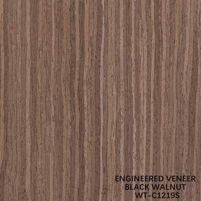 3100mm Tamaño alargado Veneer de madera de nuez Cuarto corte de grano recto para la piel de la puerta