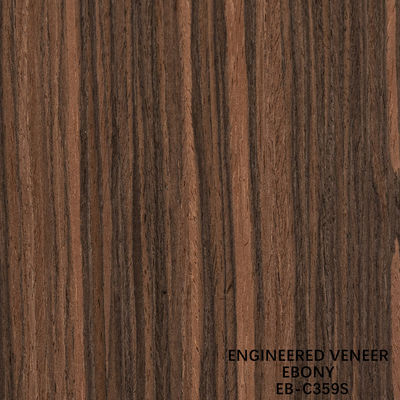 Reconocimiento de madera de ébano veneer cortado recto de grano de doble color para la puerta y el armario de la decoración de la cara