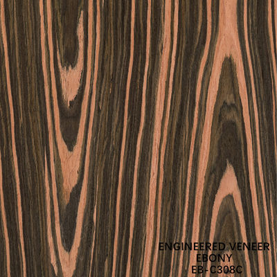 Reconstituido Veneer de madera de ingeniería corte de corona Ebony 0,15-0,60 mm de espesor para el interior del coche