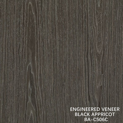 Top A Veneer de madera de ingeniería lavado negro de albaricoque corona de grano de color oscuro para la decoración de gabinetes de hoteles