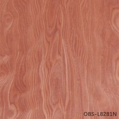 Nuevo diseño de veneer de madera reconstituida figura de cola de Phoenix Obs-L8281n/858n color rojo para decoración de hotel 0.45mm